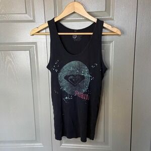 roxy tank top size M roxy surfwear surf beach preppy tank top cami black